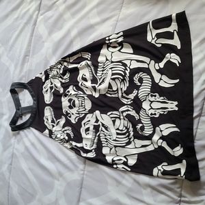 Killstar Dinosaur Bones Open Back Vest Tank Top